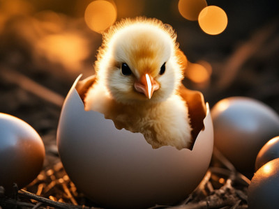 Вот как новорожденный цыпленок умудряется пробить твердую скорлупу